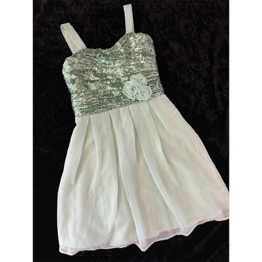 Christina Wu Girl Dress Size 8 Suzi Mint Green Sequin Bodice Layered Skirt Fairy